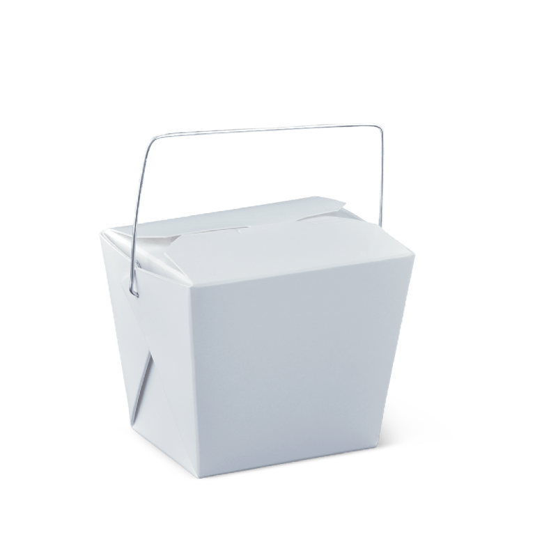 8OZ FOOD PAIL NOODLE BOX WHITE WITH WIRE HANDLE (450) ***CARTON ONLY ...