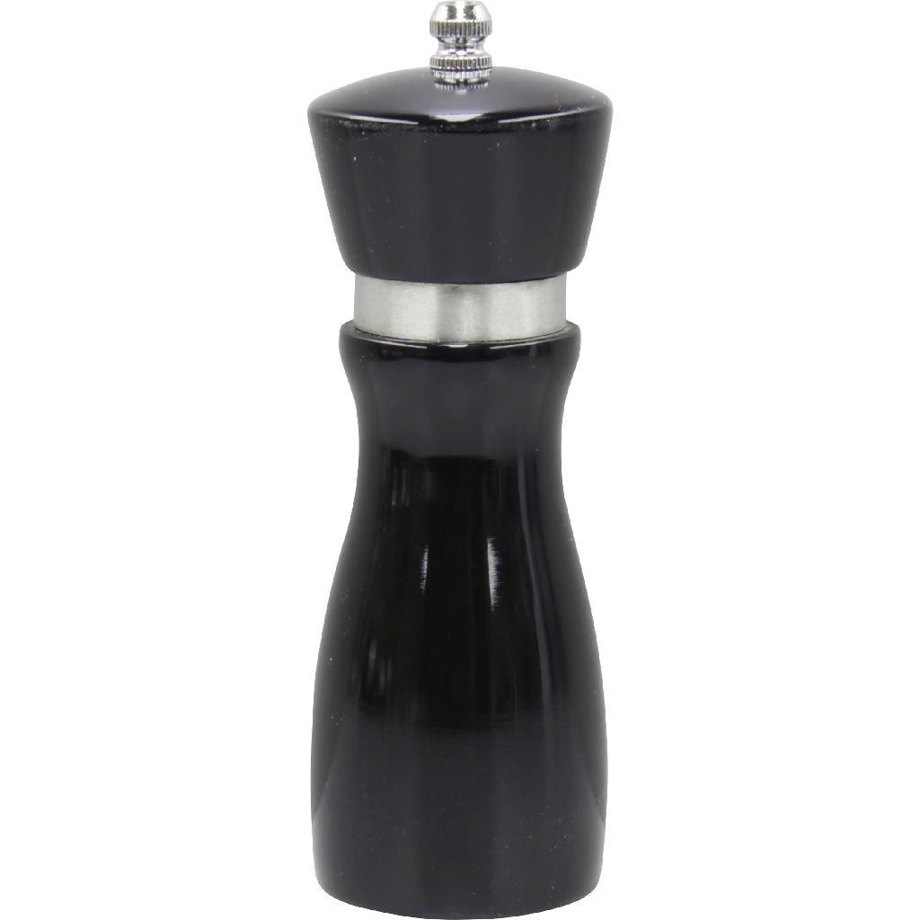 SALT & PEPPER MILL BLACK WOOD 155MM "MONDO" CERAMIC GEAR [46290]