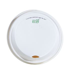 12/16OZ LID ***PAPER*** WHITE PINNACLE 90MM TRULY ECO [12TESIPLID] (1000) ***CARTON ONLY***