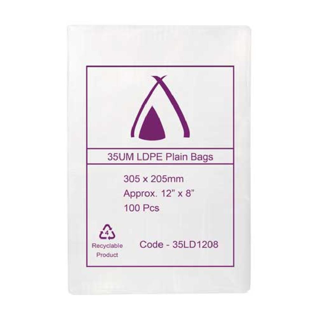 LDPE BAGS 305X205MM (10X100)