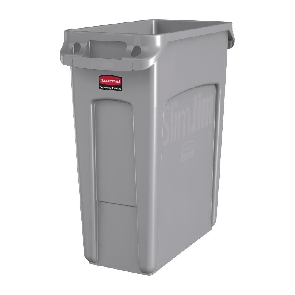 60L GREY SLIM JIM BIN 630(H) X 280(W) X 590(D) MM