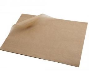 BROWN ENVIRO GREASEPROOF CUT 120MM X 120MM SQUARES (6000)