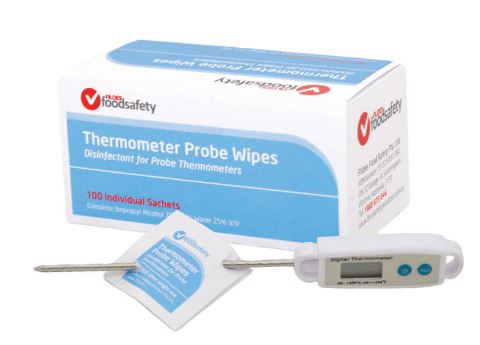 THERMOMETER PROBE WIPES - BOX OF 100 SACHETS [40803]