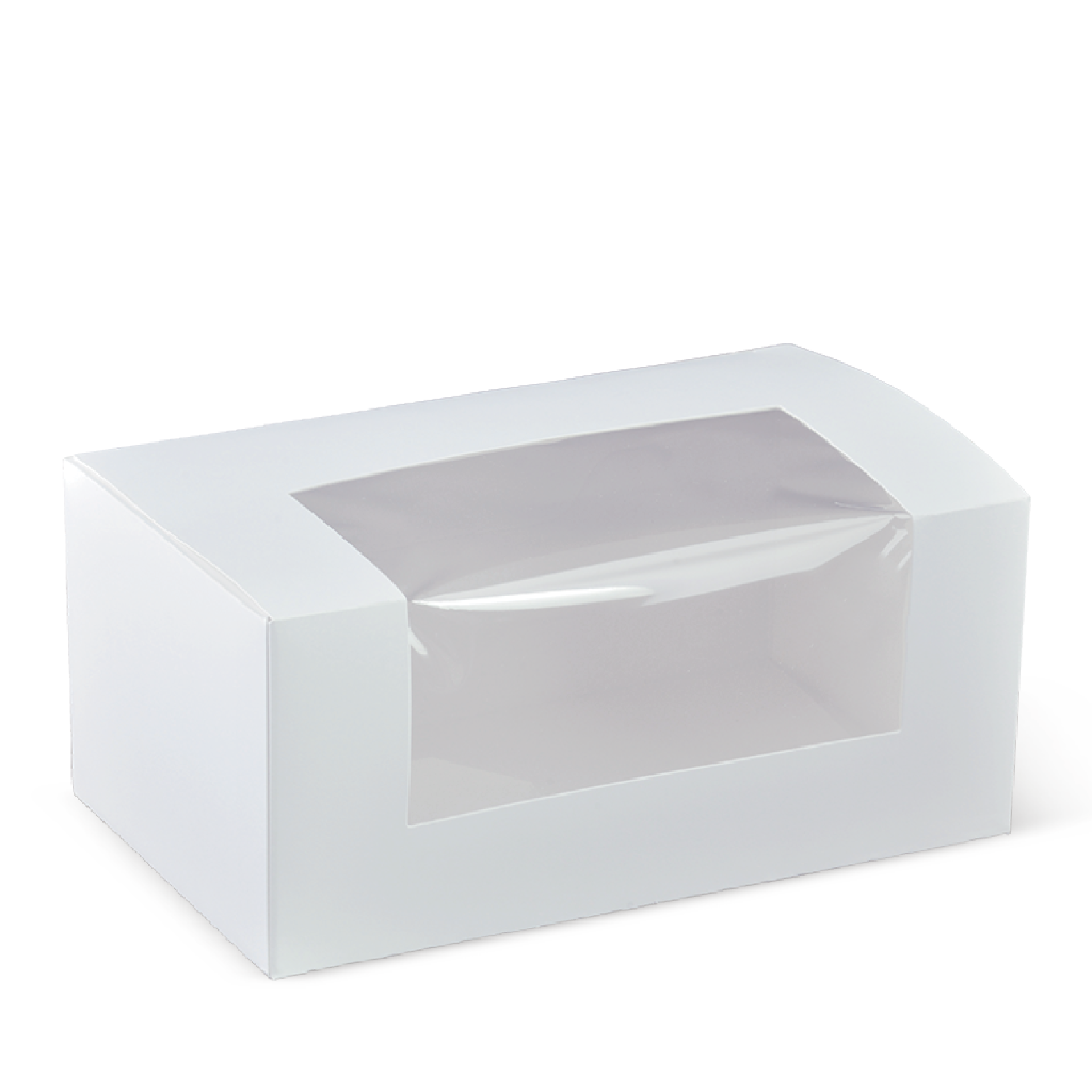 7" LONG WINDOW PATISSERIE BOX (FITS 2 CUPCAKE INSERT) DETPAK [K621S0001] 8X50