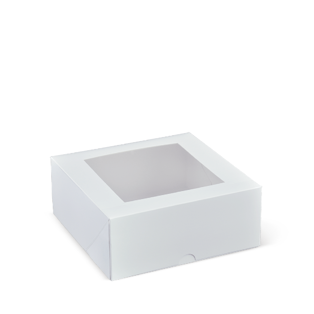 7'' ***SQUARE*** DETPAK WINDOW PATISSERIE BOX 3" HIGH [Q093S0001] (4X50)