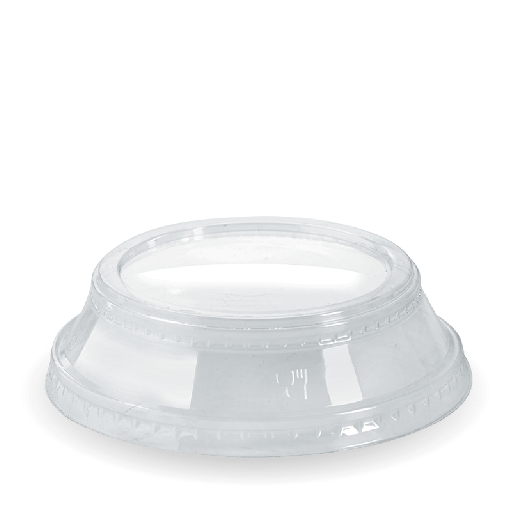 ***BIOPAK*** LID FLAT RAISED NO HOLE FOR 300-700ML CUPS 96MM (20X50)