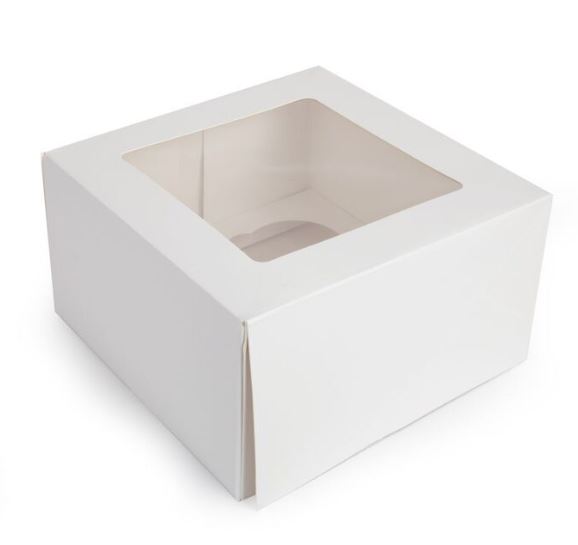 CAKEBOX 7X7X4 ***WINDOW*** 4 CUPCAKE/MUFFIN CONFETA (100)