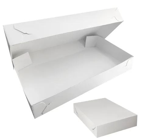 CORRUGATED WHITE CAKE BOXES (FULL SLAB) 29"X17"X4.5" 1PIECE (735MM X 430MM X 130MM) (25)