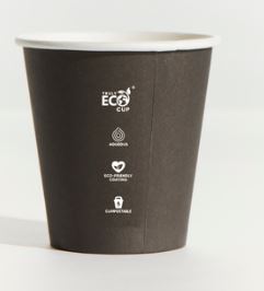 6OZ ***BLACK*** SINGLE WALL ***TRULY ECO*** PINNACLE AQUEOUS COFFEE CUP 80MM [SW06B-ECO] (1000)