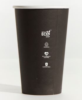 16OZ ***BLACK*** SINGLE WALL ***TRULY ECO*** AQUEOUS PINNACLE COFFEE CUP [SW16B-ECO] (20X50)