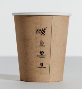 8OZ KRAFT SINGLE WALL ***TRULY ECO*** PINNACLE AQUEOUS COFFEE CUP 80MM [SW08KP-ECO] (20X50)