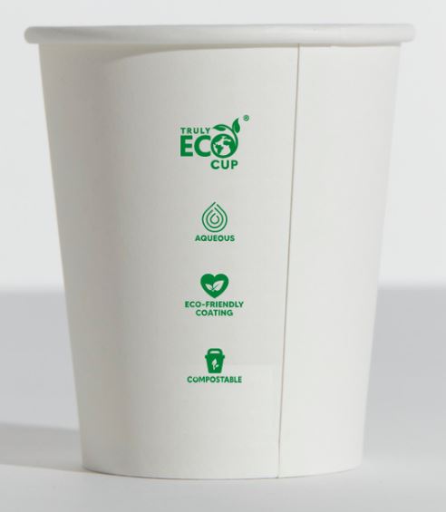 6OZ WHITE SINGLE WALL ***TRULY ECO*** PINNACLE AQUEOUS COFFEE CUP 80MM (1000)