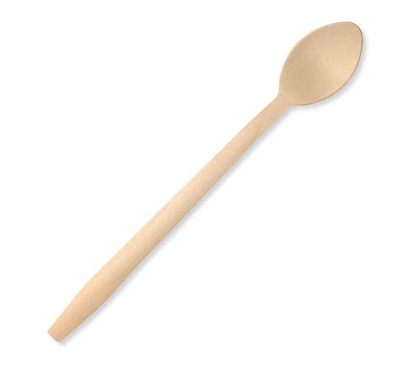 WOODEN TEASPOON ***LONG*** 20CM ***BIOPAK*** [HY-20TS] (10X100)