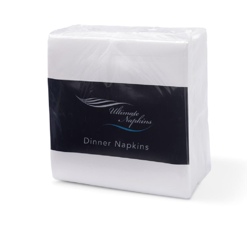 (P) QUILTED DINNER NAPKIN  ++GT FOLD++ *****WHITE*****(10X100) *CD*