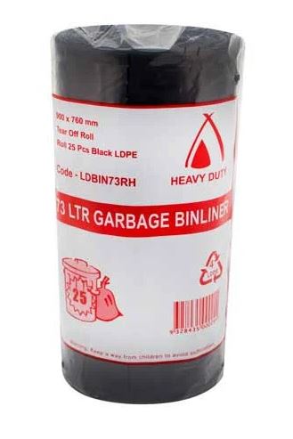 ****73/72LT**** HEAVY DUTY GARBAGE BAG BLACK "PNI" ****ROLL**** (5X50) [G72320R]