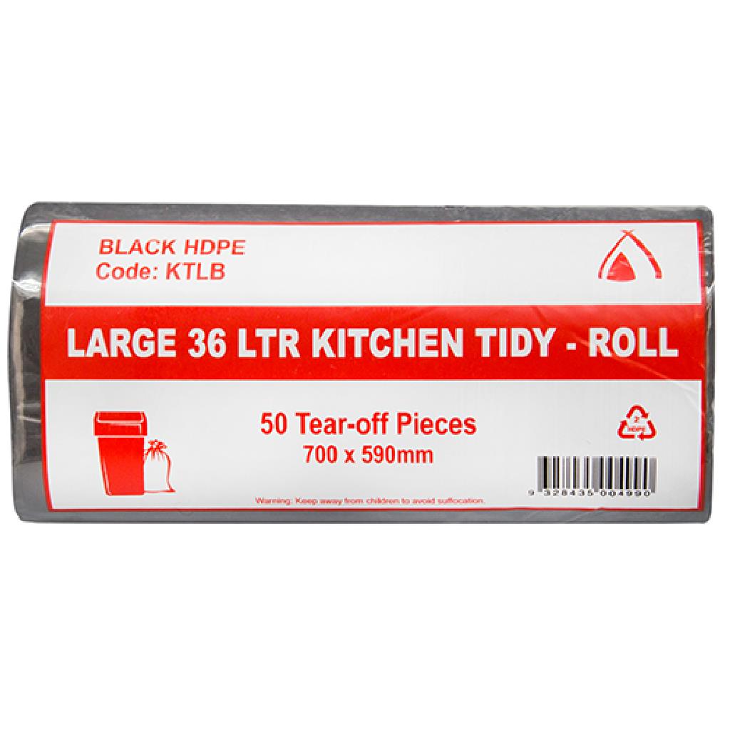 ****36LT**** LARGE KITCHEN TIDY BAG ****BLACK****  (20X50)