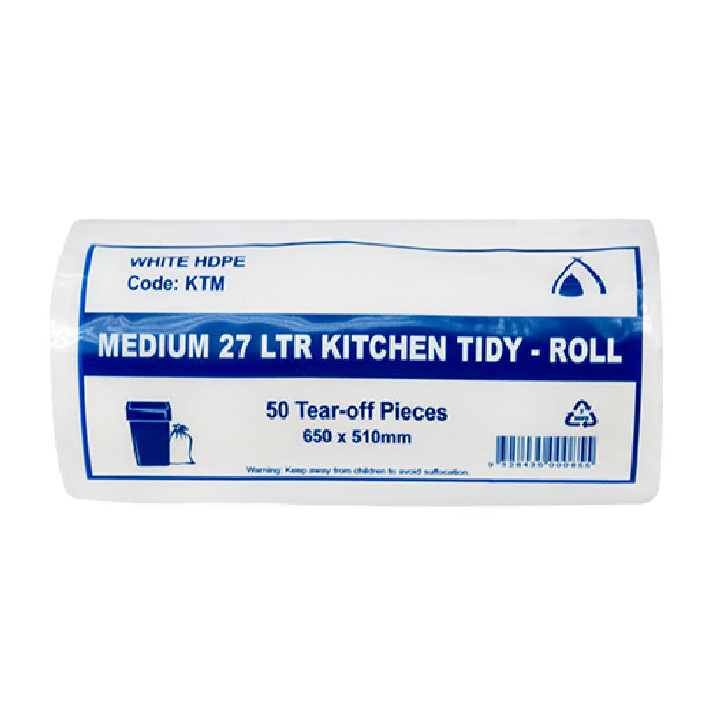 ****27LT**** MEDIUM KITCHEN TIDY BAG ****WHITE****  (20X50)