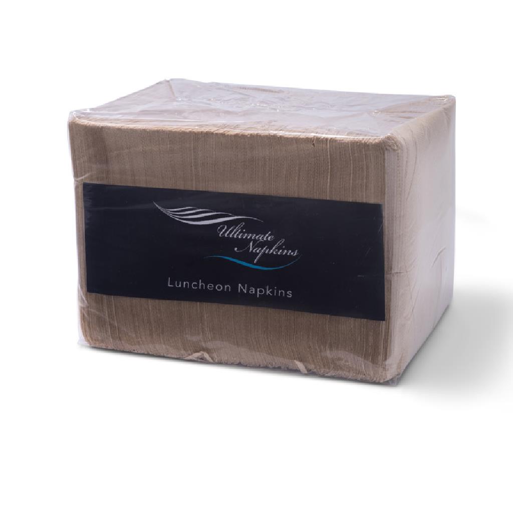 1-PLY BROWN KRAFT LUNCH NAPKINS ***QUARTER FOLD***  (6X500)