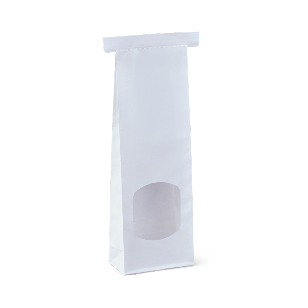 SMALL WHITE WINDOW SOS PAPER BAG TIN TIE (500) DETPAK [C644S0001]