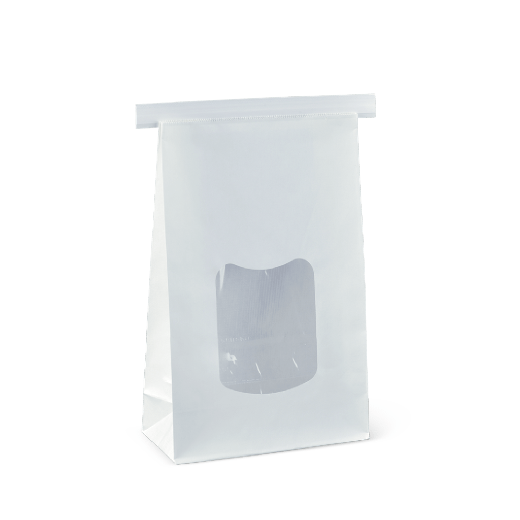 LARGE WHITE WINDOW SOS PAPER BAG TIN TIE (400) DETPAK [C615S0001]