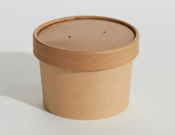 8OZ  ROUND FOOD CONTAINER AND LID *KRAFT* (250) ***CARTON ONLY***