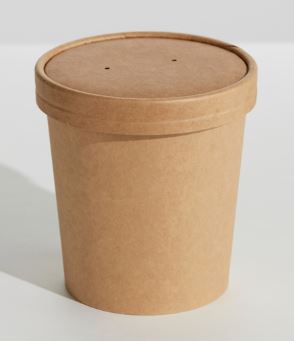 16OZ TALL ROUND FOOD CONTAINER AND LID *KRAFT* (250) ***CARTON ONLY***