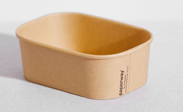 750ML PAPER RECTANGULAR CONTAINER PP KRAFT "PAPERWAY PINNACLE" (300)