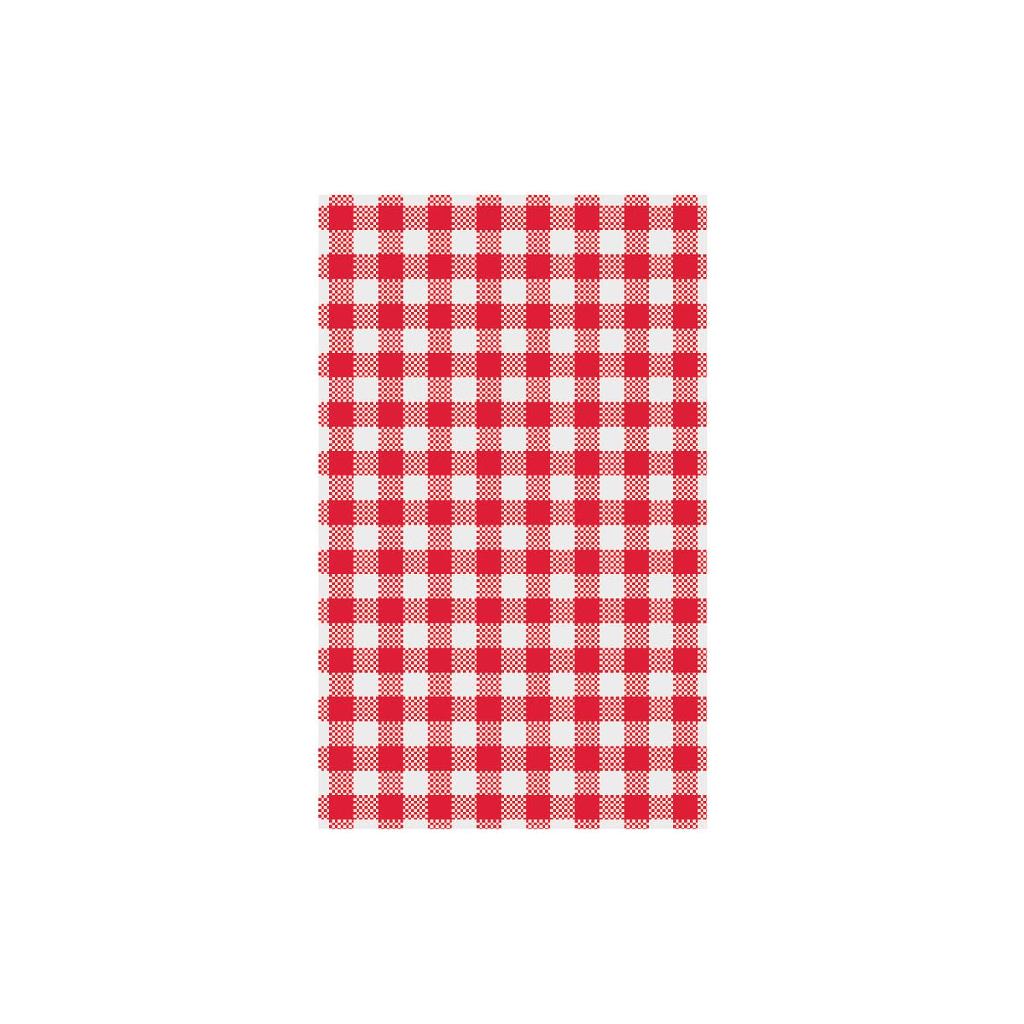 GINGHAM GREASEPROOF PAPER 190X300MM RED (200/PKT)
