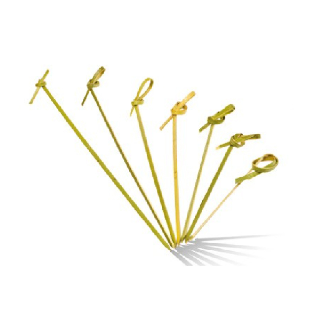 65MM BAMBOO KNOTTED LOOPED SKEWER "GREENMARK" [LS65] (100)