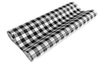 GINGHAM GREASEPROOF PAPER 190X150MM BLACK HALF (400/PKT) [GPGBLACKH(PACK)] "GREENMARK"