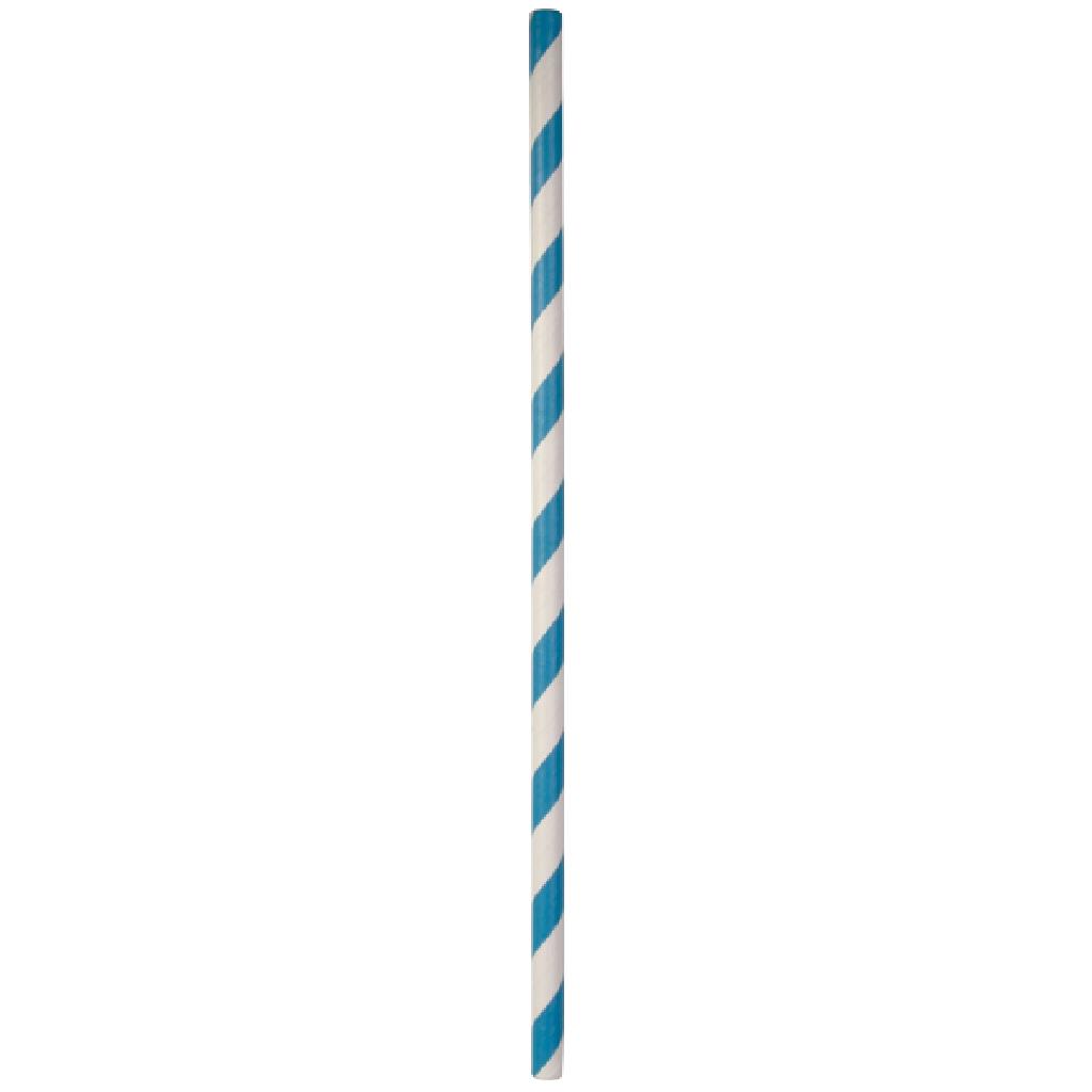 PAPER STRAWS BLUE AND WHITE STRIPE (10X250)