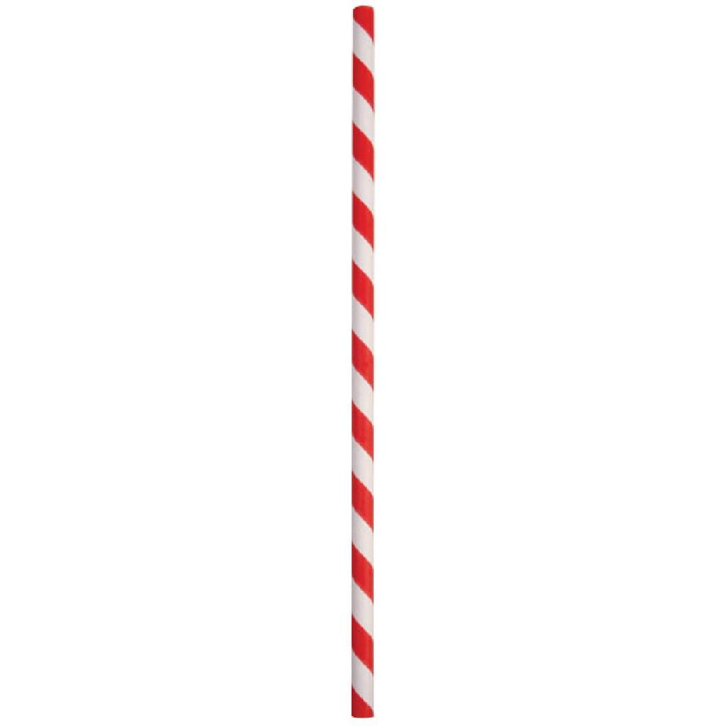 PAPER STRAWS RED & WHITE (10X250)