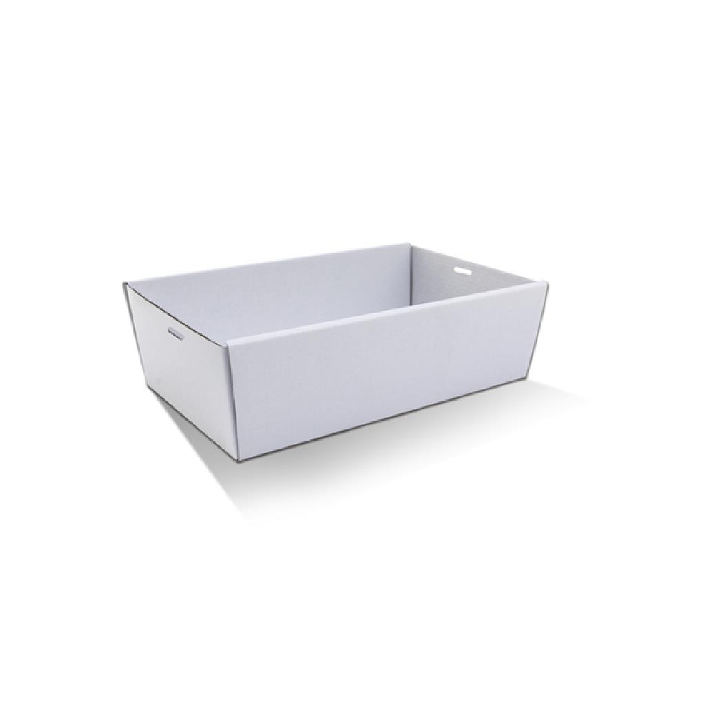 WHITE CATERING TRAY MEDIUM 360X255X80MM [50]