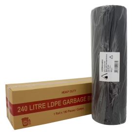 240L ***ROLL***HEAVY DUTY GARBAGE BIN LINER ***ROLL WITH CORE***  [LDBIN240RH] (100)