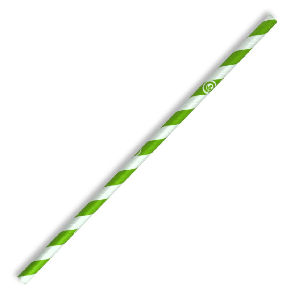 PAPER STRAWS GREEN AND WHITE (10X250)