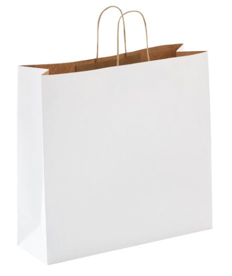 #26 WHITE DUO EXTRA LARGE PAPER BAG ***WITH TWIST HANDLES*** 430X450X147MM [C604S0001] (100)