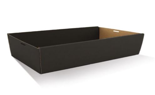 BLACK CATERING TRAY LARGE 560X255X80MM (50)