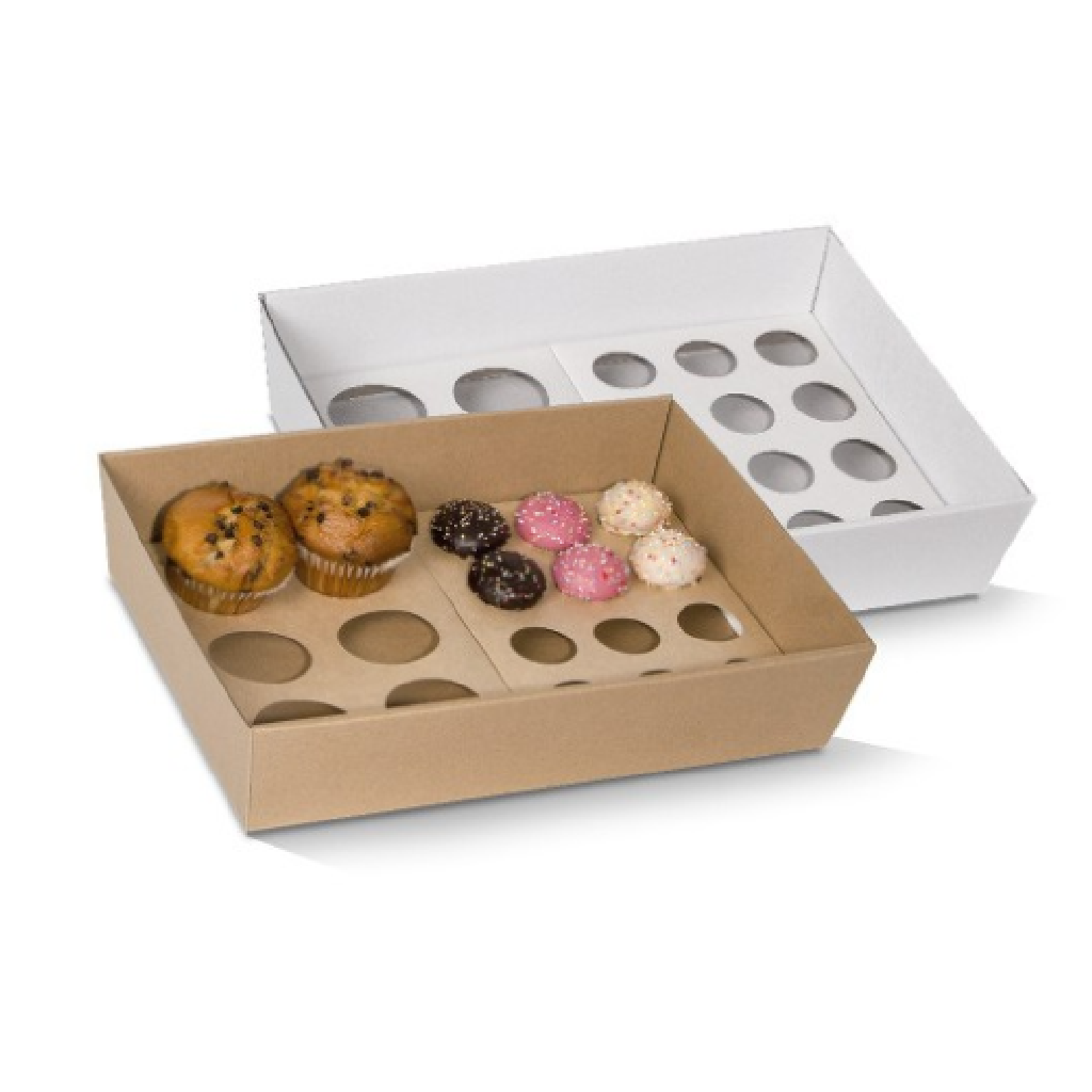 CUPCAKE INSERT TO FIT SMALL WHITE AND KRAFT CATERING TRAYS  *6 HOLE* (50)
