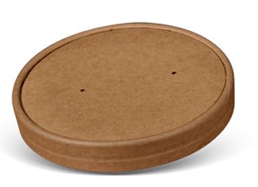 PAPER LIDS 118MM - FITS 26/32OZ PE COATED KRAFT BOWLS "GREENMARK" (500)