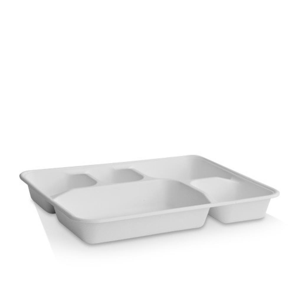 GREENMARK SUGARCANE 5 DEEP COMPARTMENT TRAY 282 X 220 X 35MM (400) ***CARTON ONLY***