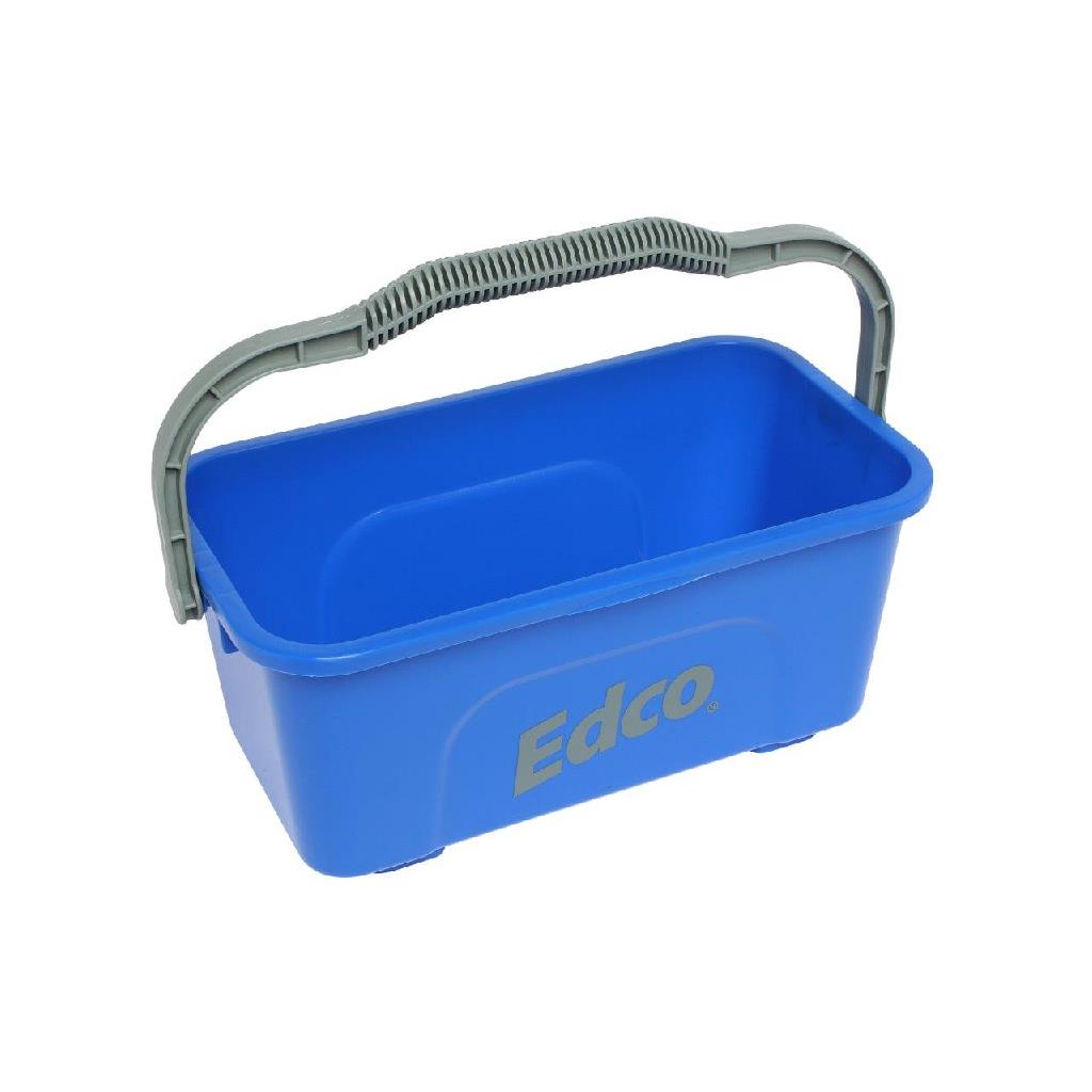 EDCO RECTANGLE MOP & SQUEEGEE WINDOW WASH BUCKET PLASTIC HANDLE 11LT BLUE [28020] **GENERAL CLEANING & LOW RISK AREAS**