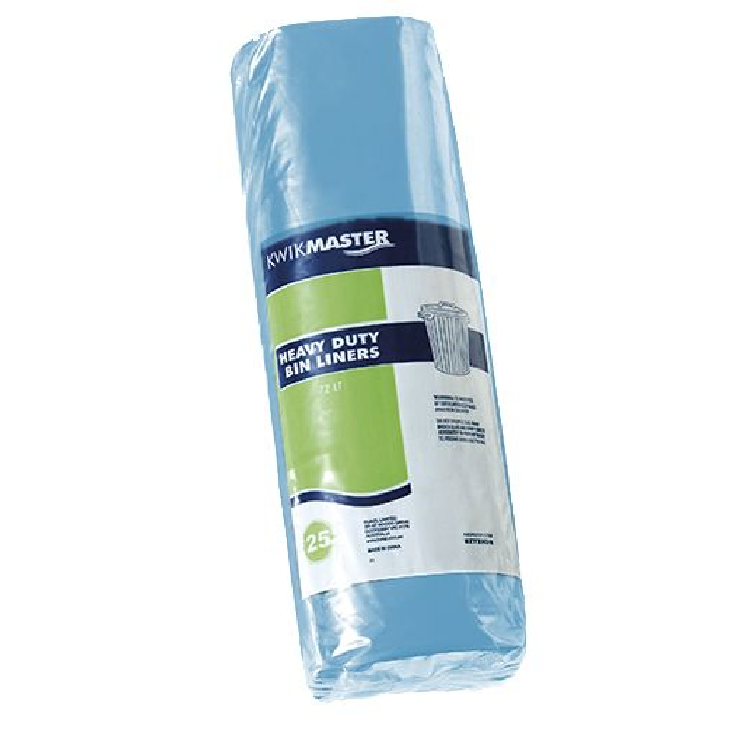 72L ***KWIKMASTER*** HEAVY DUTY GARBAGE BAG ***BLUE***(FLAT SEAL) ROLL (20X25)