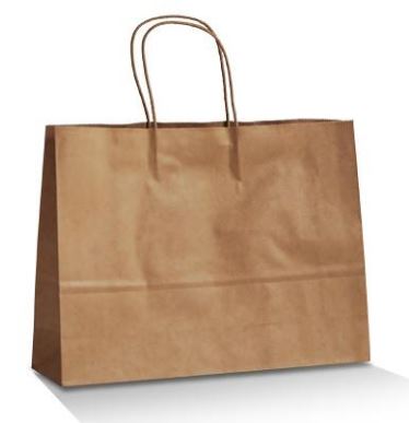 BROWN KRAFT TAKEAWAY BAG MEDIUM BOUTIQUE 260X355X100MM [PT51014BK] (250) ***HAS TWIST HANDLES***