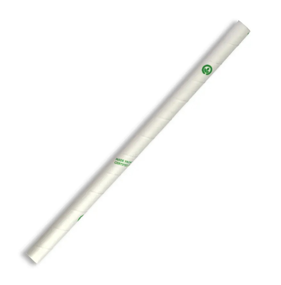 JUMBO ***PAPER*** STRAWS WHITE BIOPAK [JP-PBS-10X197-W] (10X250)