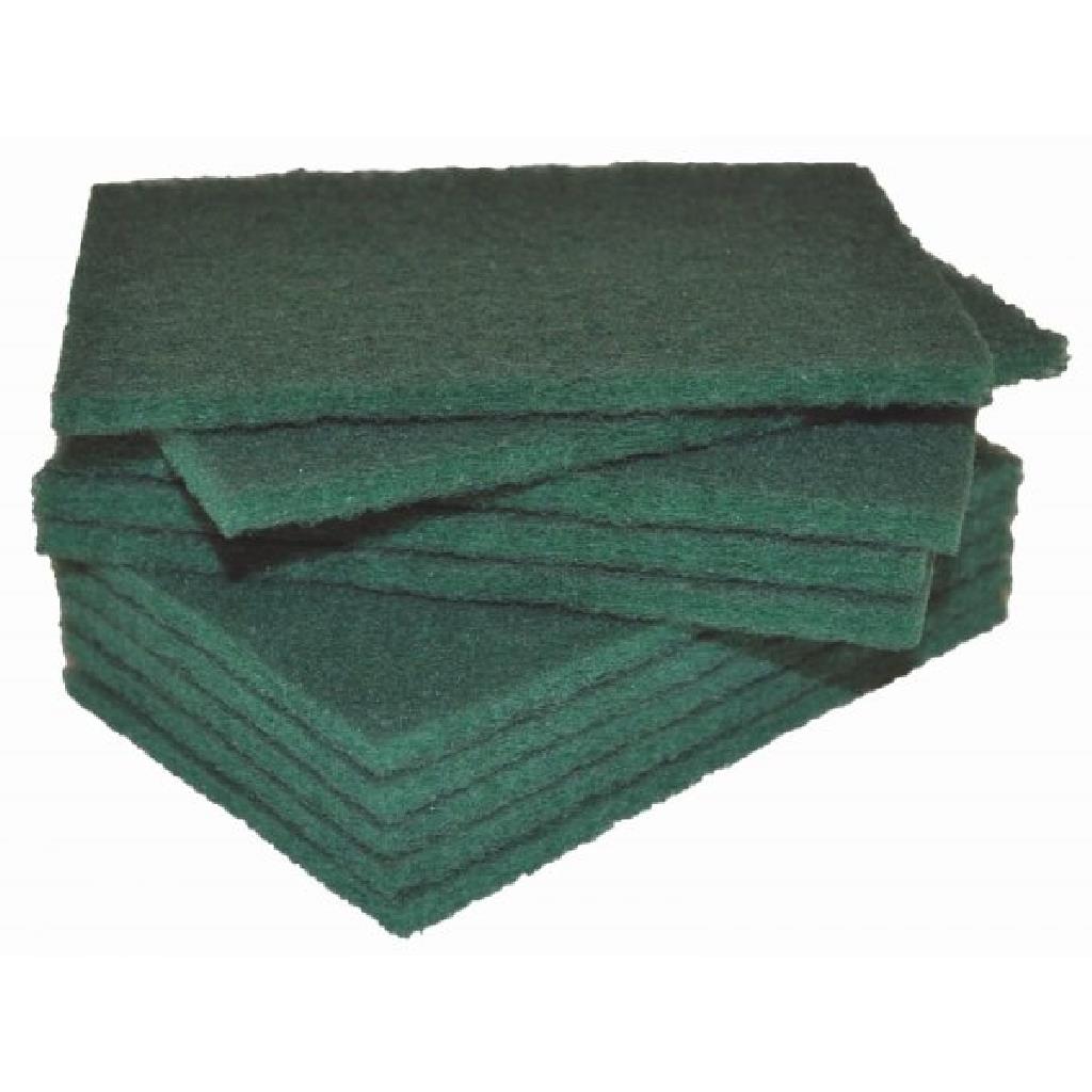GREEN SCOURER 15CMX10CM (9 PKTS OF 50 PER BOX) **KITCHEN & FOOD PREP AREAS**