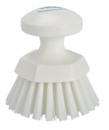 VIKAN WHITE BRUSH ROUND HAND SCRUB HARD 120MM