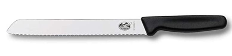 VICTORINOX BREAD KNIFE 21CM WAVY - BLACK [6.8633.21B] <