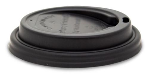 BLACK LIDS CPLA TO SUIT INDIGENOUS COFFEE CUPS 86.5MM (FUTURE FRIENDLY BY HUHTAMAKI) (1000)