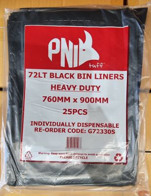 (P) ****72-77LT***** HEAVY DUTY GARBAGE BAG***(FLAT PACK)*** CLEANWIZ (5X50)