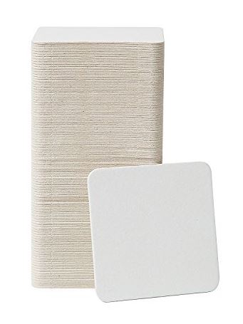 COASTER SQUARE PLAIN WHITE (10X250) WOBBLY BOOT